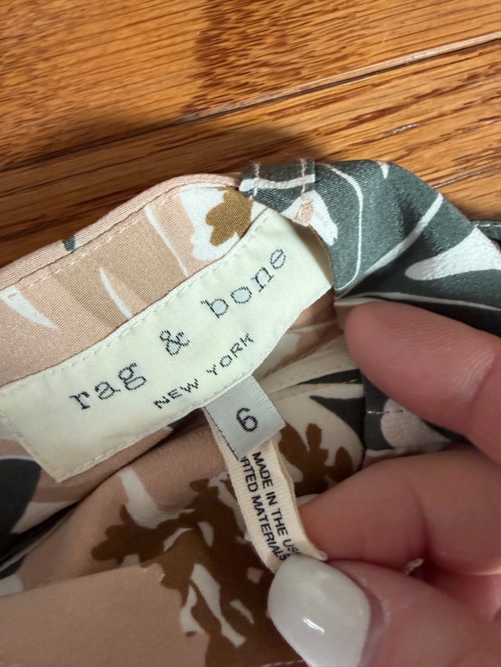 rag & bone Size 6 Victoria Tropical Print‎ 100% Silk Pants Wide Leg Pants - Picture 5 of 6